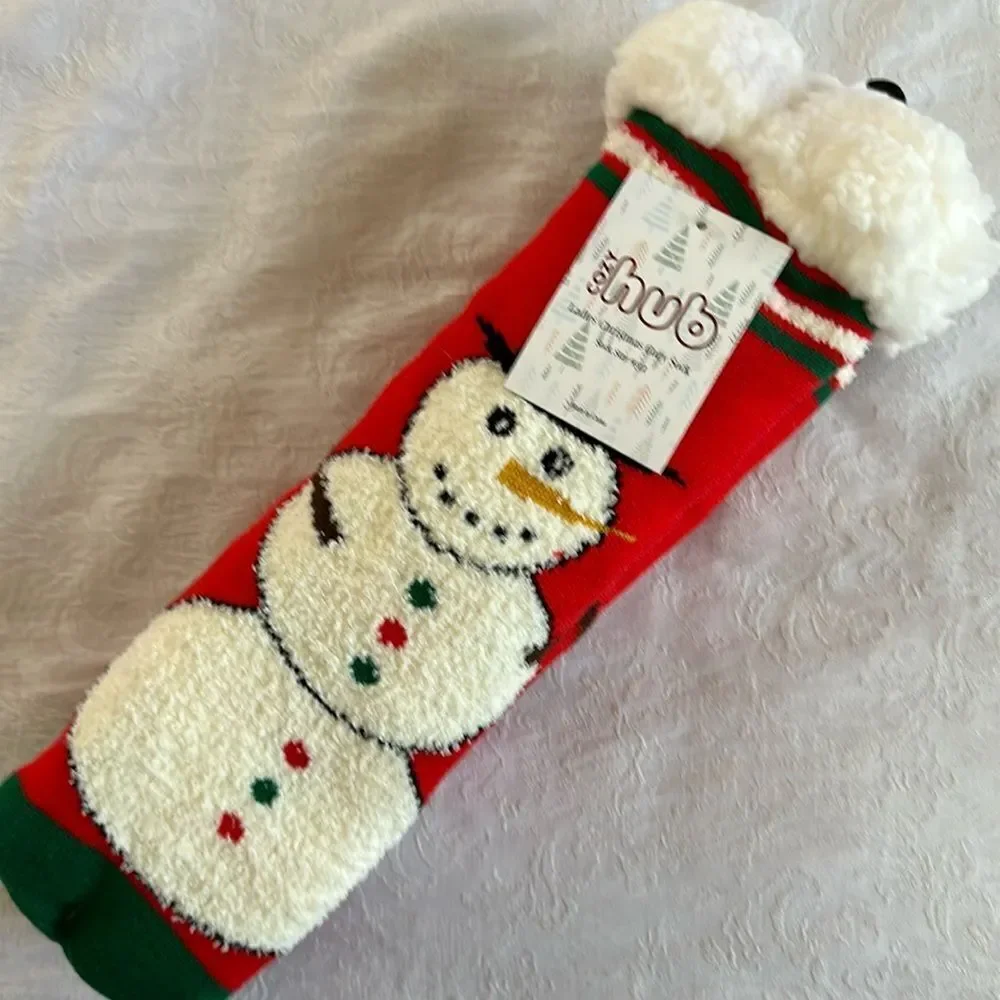 Slipper Socks Cozy Hub Christmas Collection Holiday Snowman Women’s Size 9-11